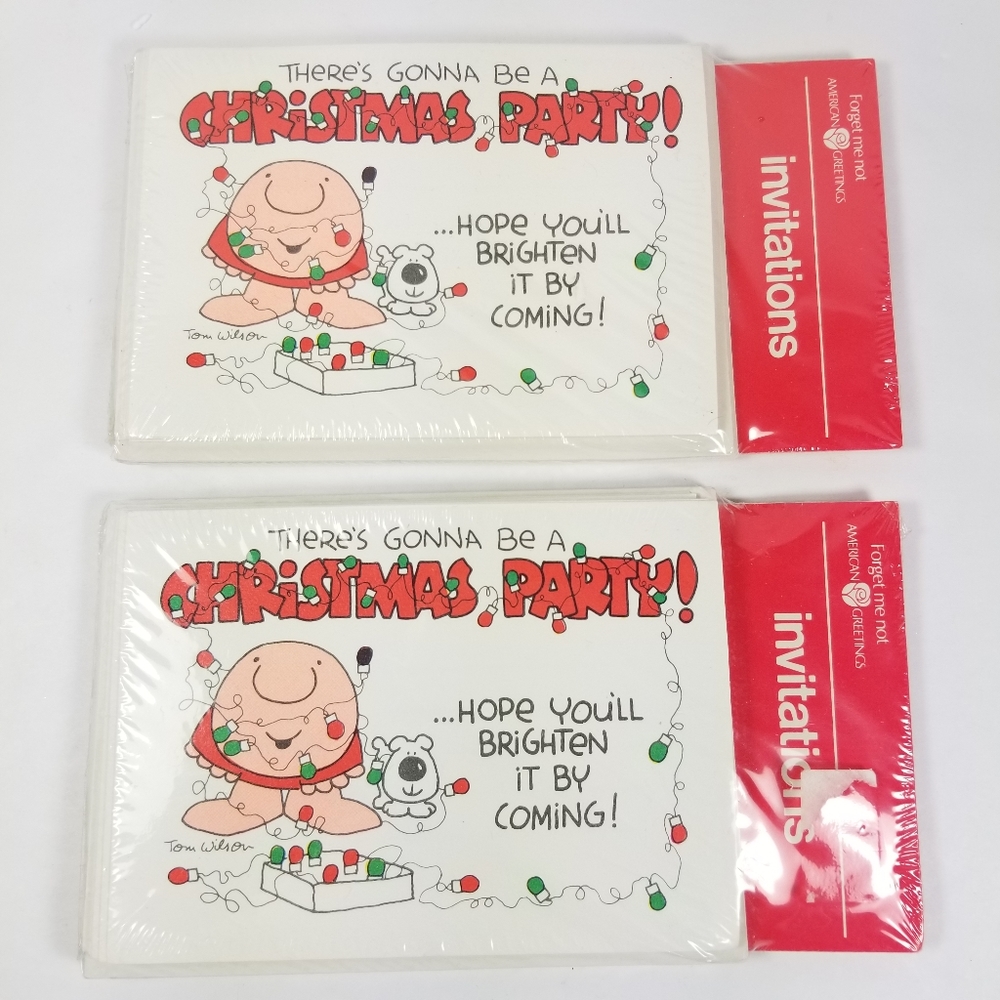 VTG New Ziggy Christmas Party Invitations Card 16